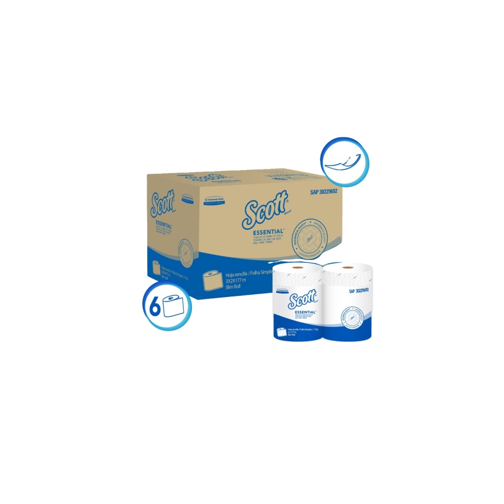 TOALLA SCOTT ESSENTIAL BL X177 MTRS 30229692 PAC X 6 RLL