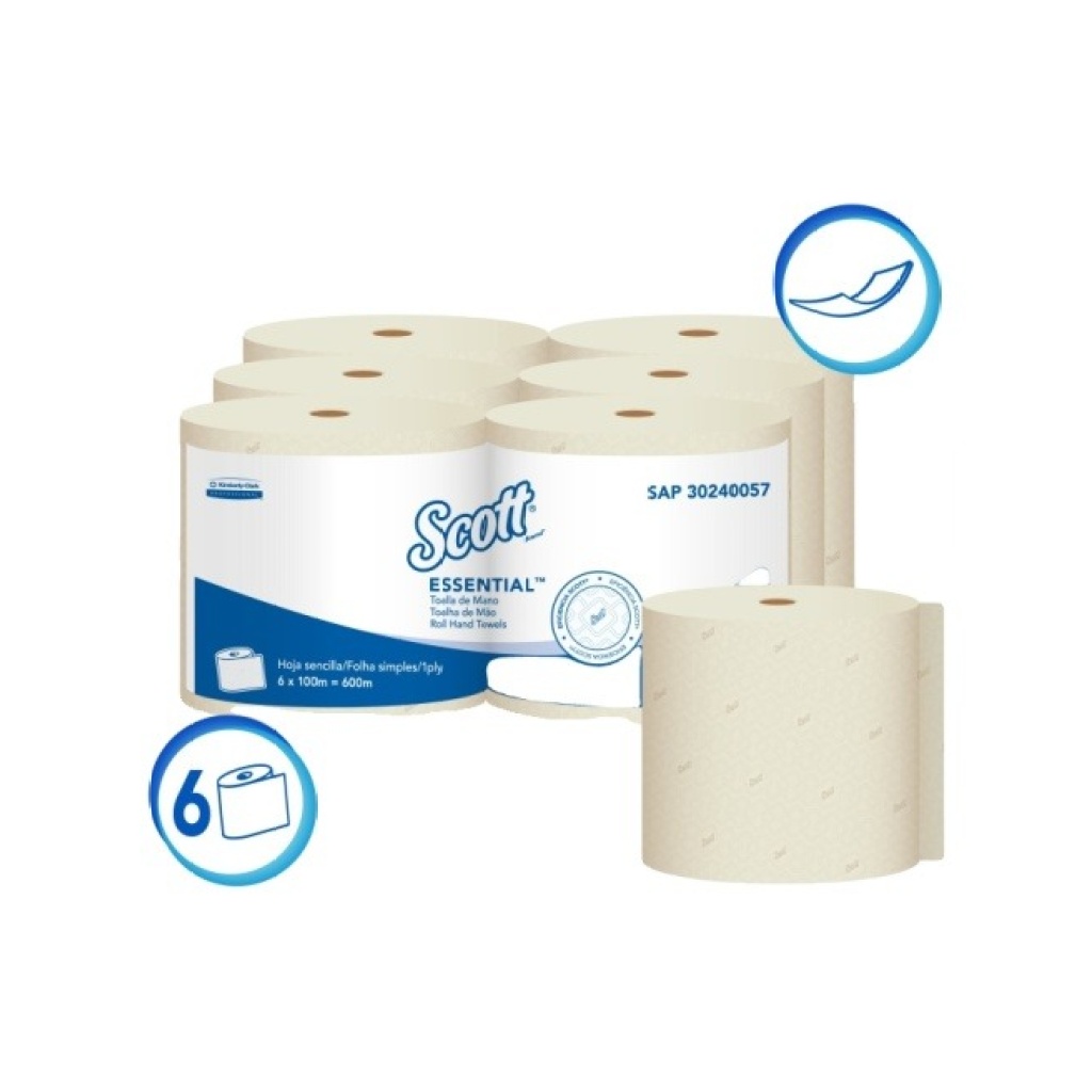 TOALLA DE MANOS SCOTT ESSENTIAL X 100 MTS  30240057 PC x 6 UND