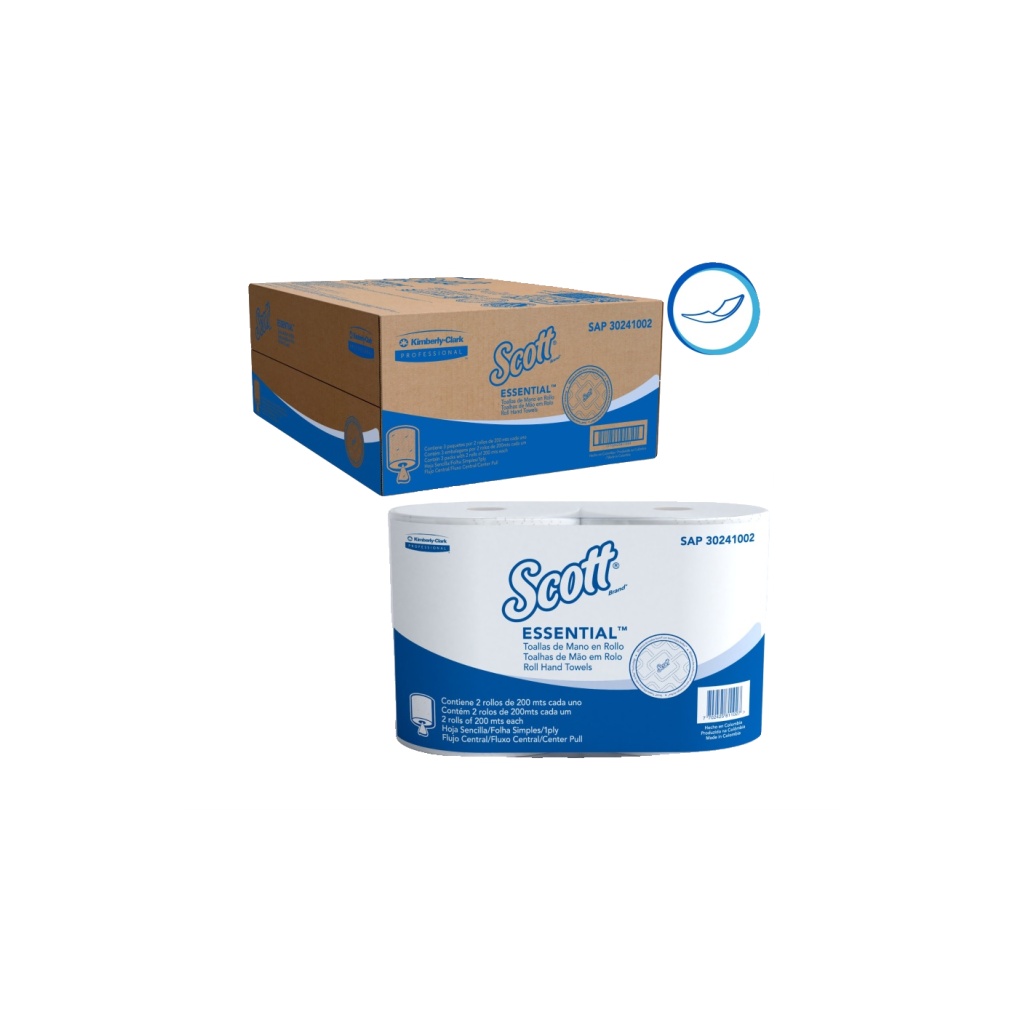 TOALLA SCOTT ESSENTIAL CENTERPULL BL X200 MTRS 30241002 PAC X 6 RLL