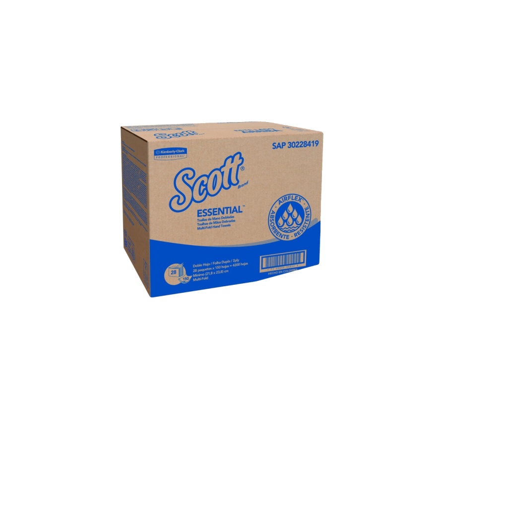 TOALLA SCOTT ESSENTIAL NAT X150 UND 30228419 PC X28 UND