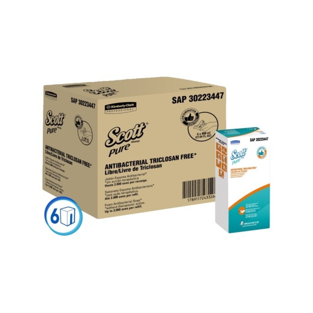 JABON ANTIBACTERIAL EN ESPUMA SCOTT PURE 30223447/30246447 BOL X 1000CC