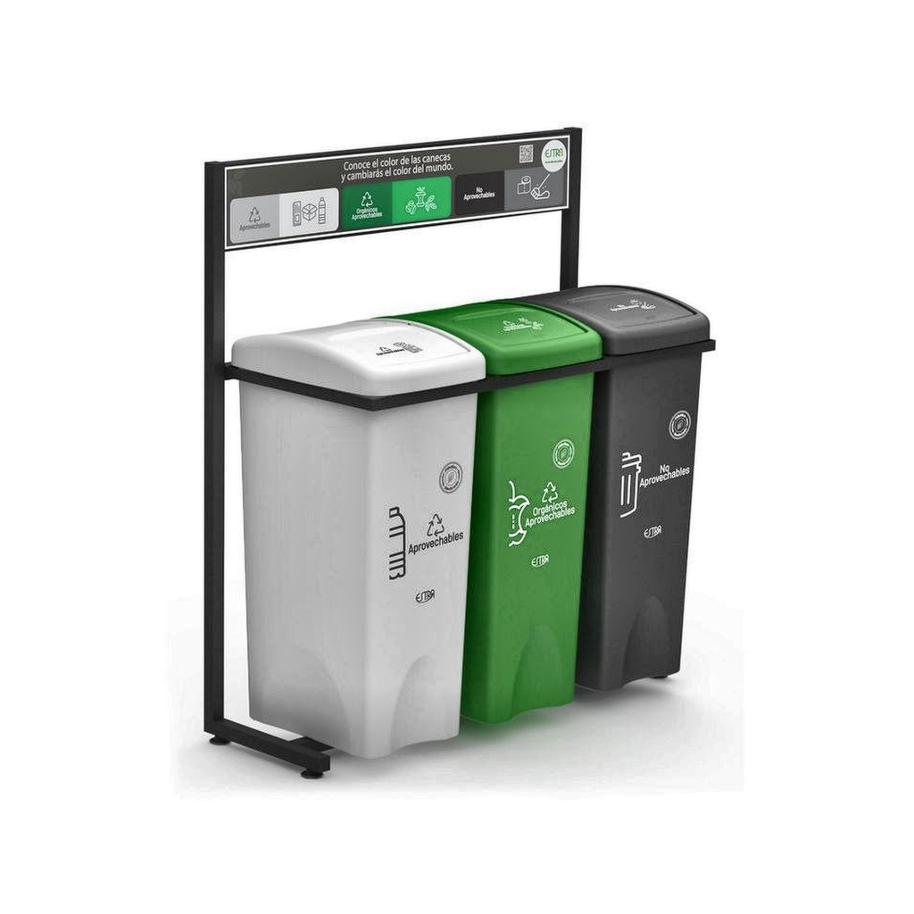PUNTO ECOLOGICO 3 PUESTOS 53L 4-1008426_PAPEL CART-NO REC-PLAST _EMP 1