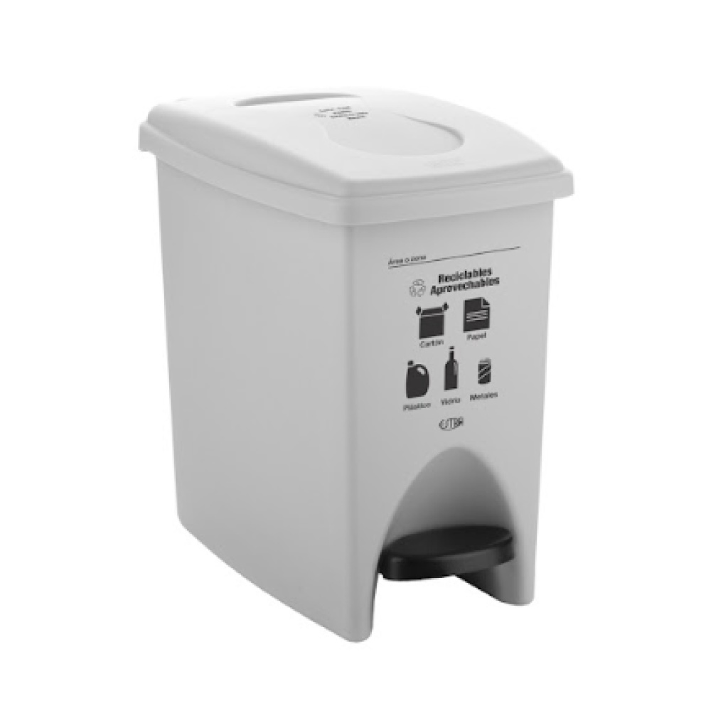 PAPELERA PEDAL 10 L BLANCO RECICLABLE APROVECHABLE 4-1042554_EMP 4