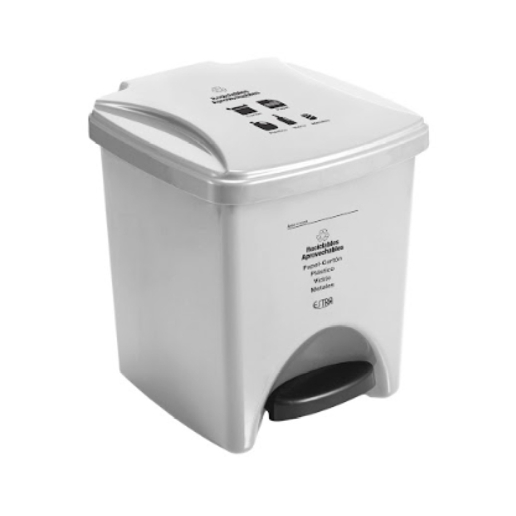 PAPELERA PEDAL 20 L BLANCO RECICLABLE APROVECHABLE 4-1042576_EMP 4