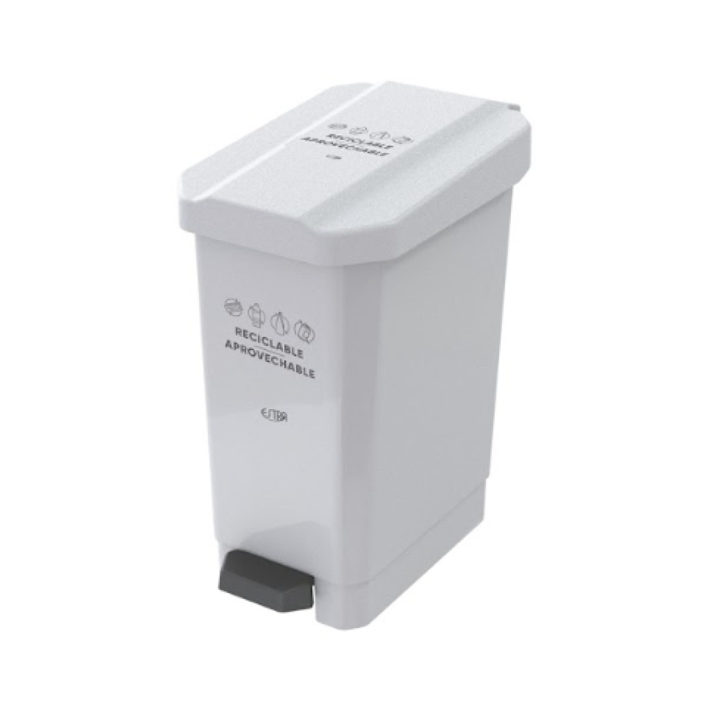 CANECA PAPELERA ESTRABINS PEDAL 44 L BLANCO RECICLABLE APROVECHABLE 4-1042603_EMP 2