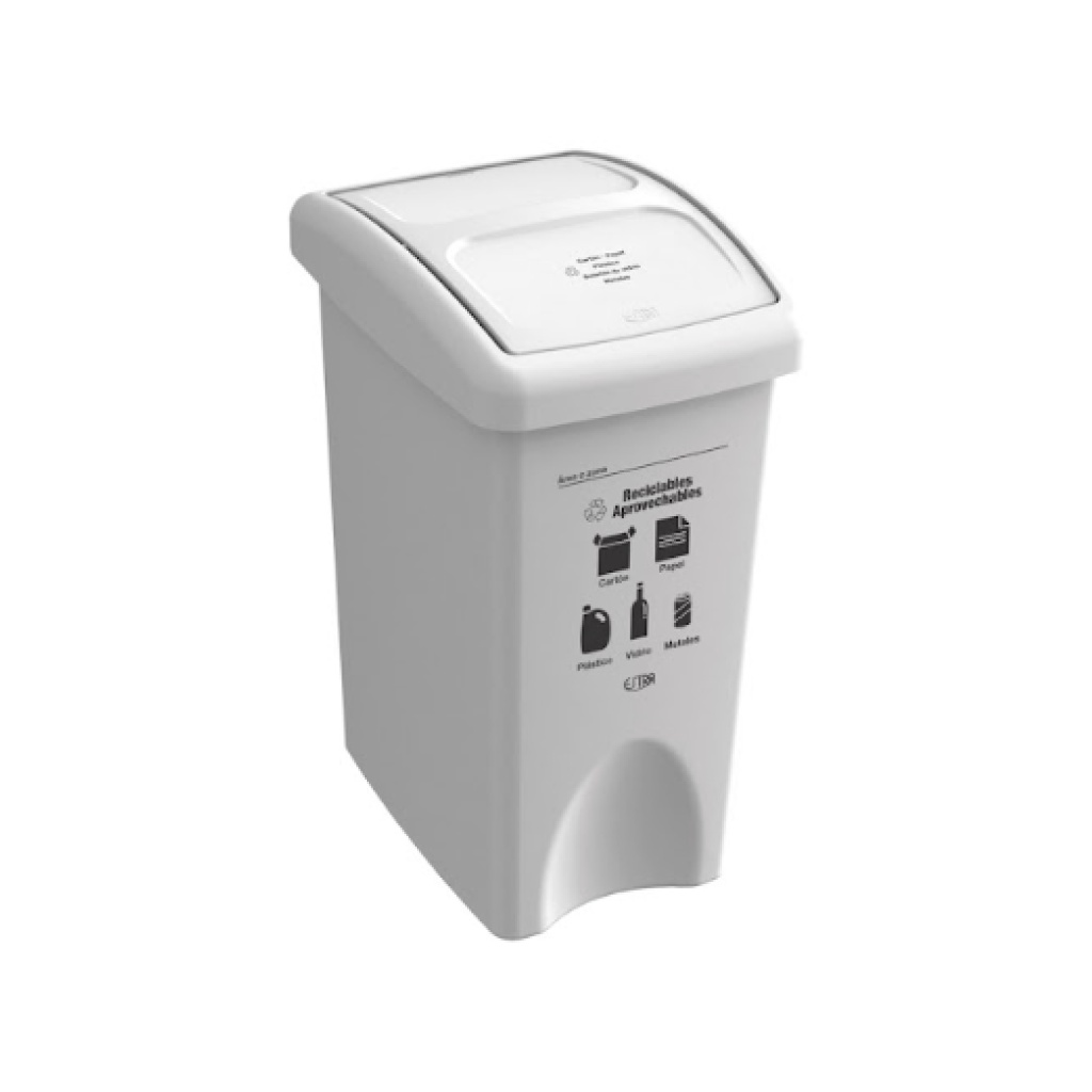PAPELERA VAIVEN PLANA BLANCO RECICLABLE APROBECHABLE 35 L 4-1042514_EMP 4