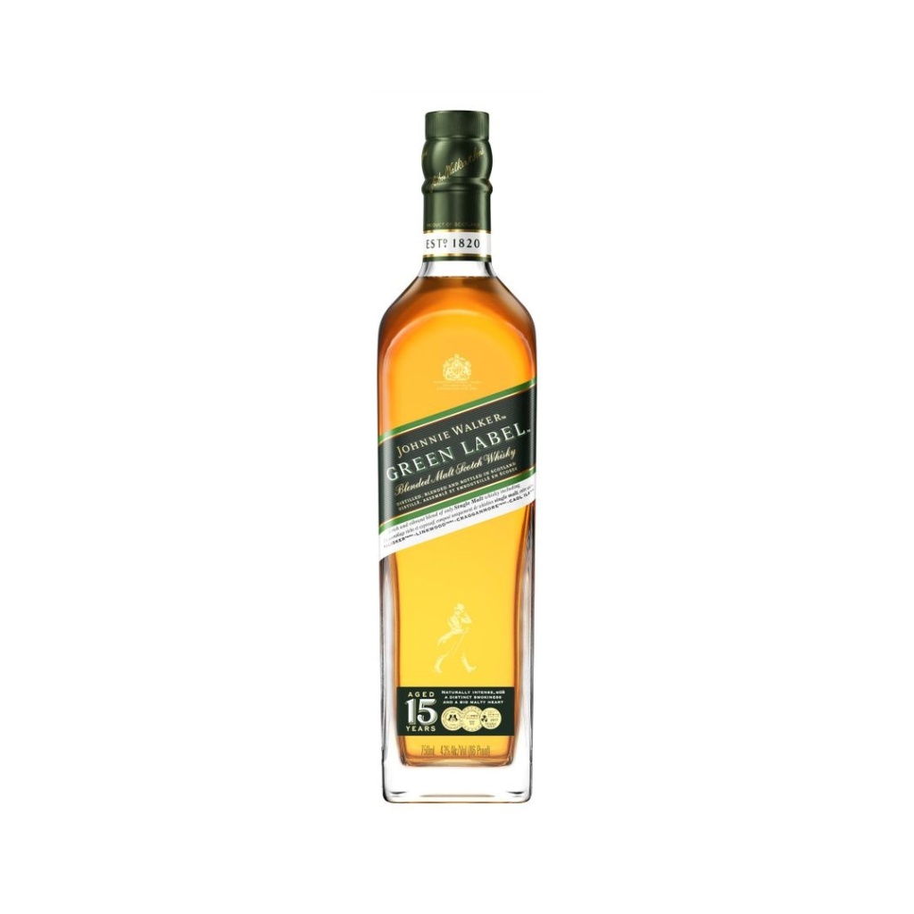 WHISKY JOHNNIE WALKER GREEN LABEL 15 AÑOS x 750 cc