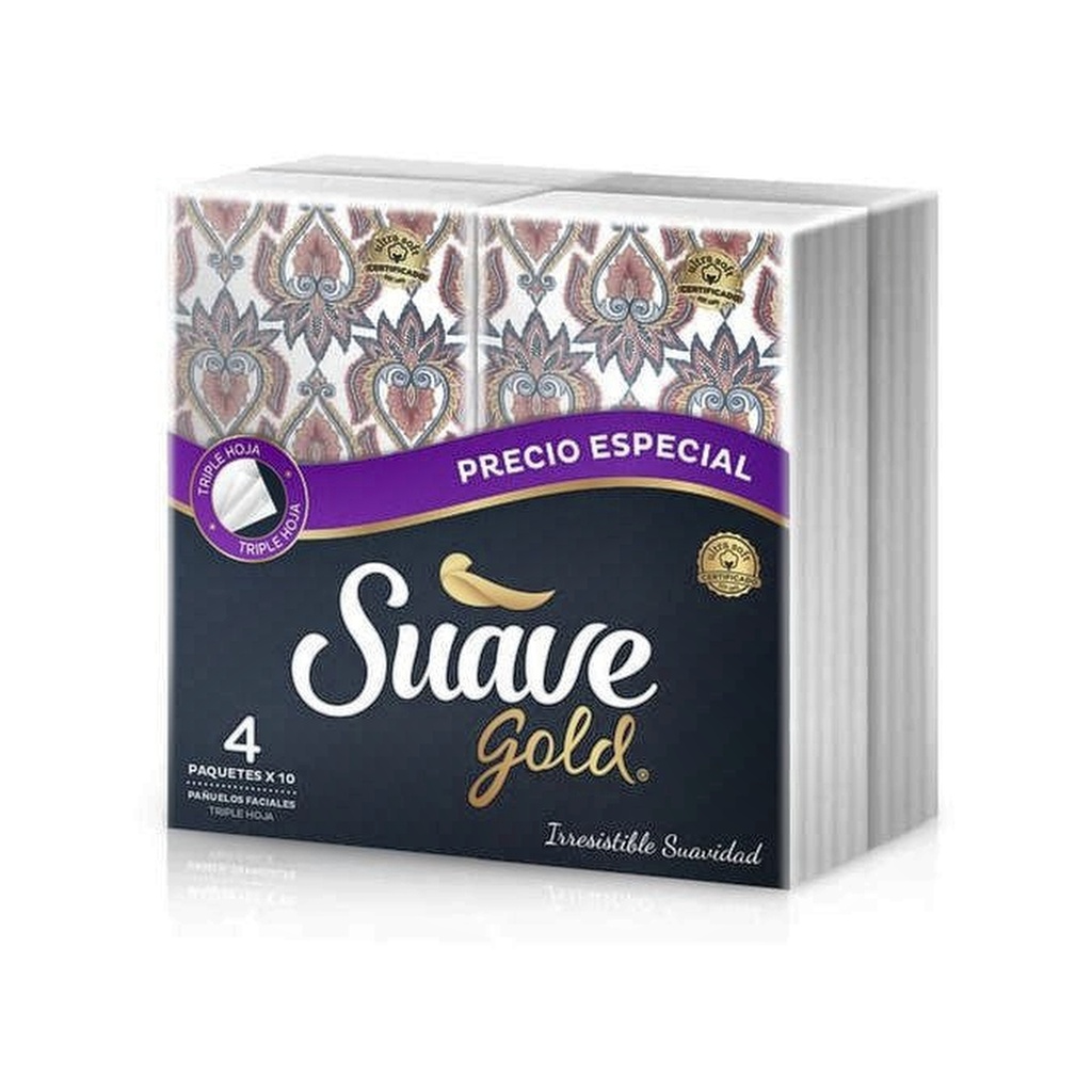PAÑUELOS FACIALES SUAVE GOLD DISP X 10 PAQ