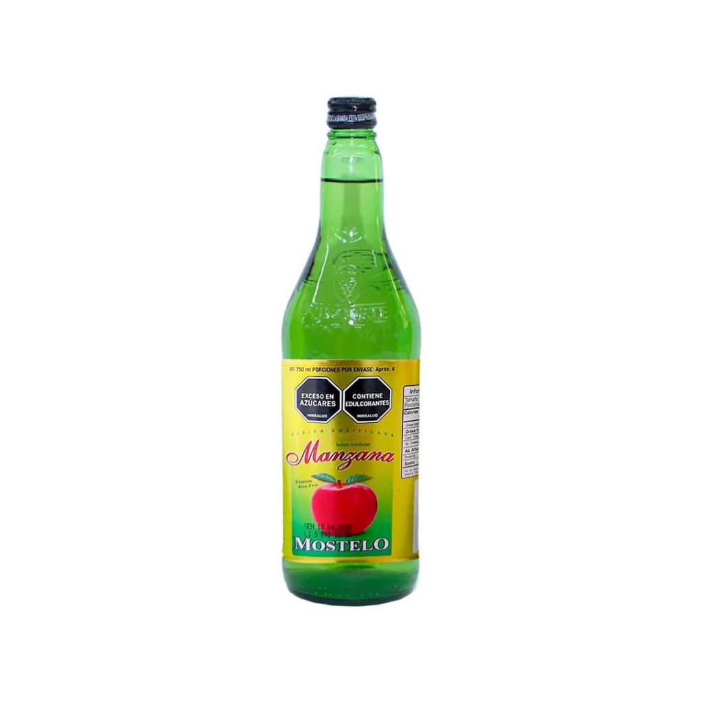 BEBIDA GASIFICADA MOSTELO SABOR MANZANA x 750 cc