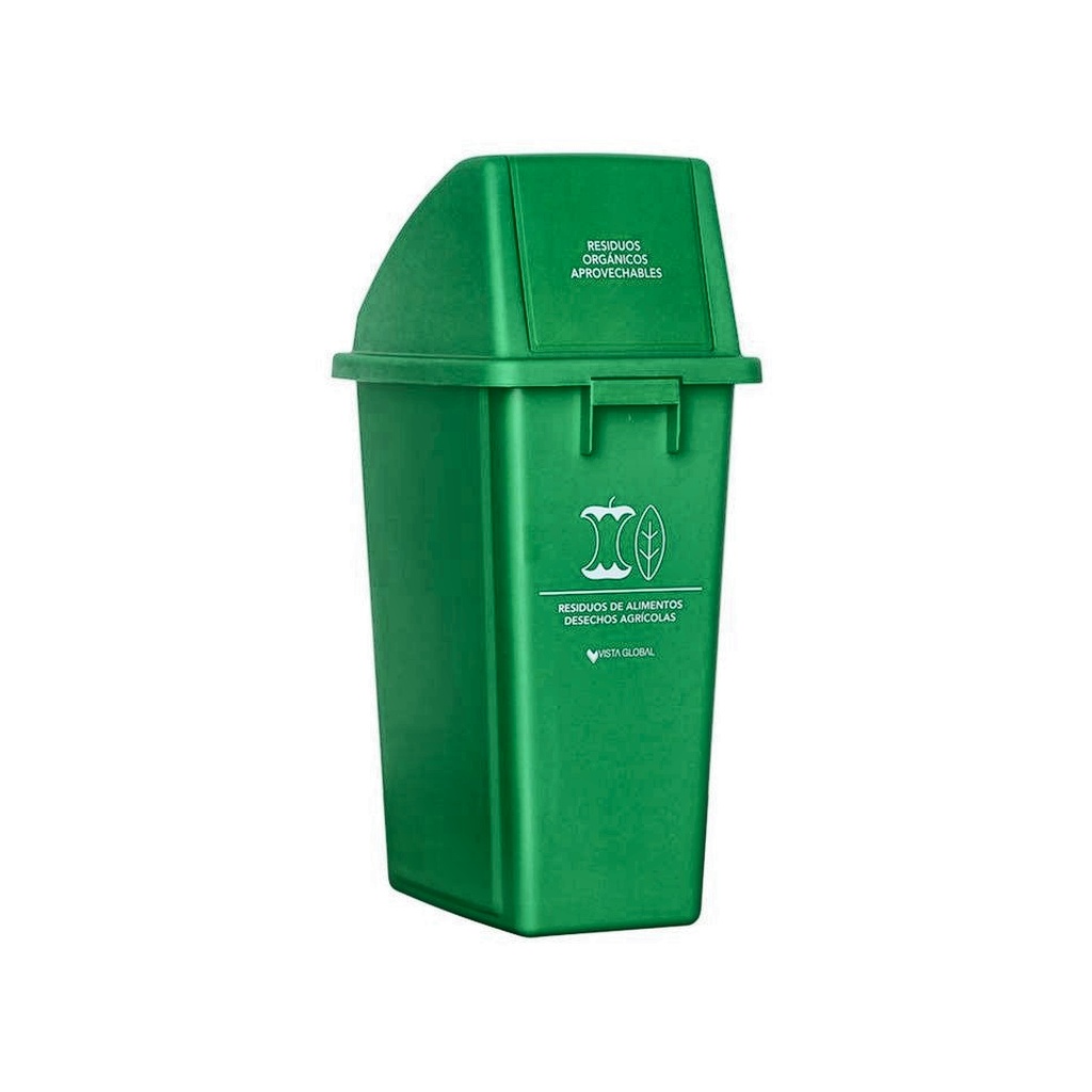 PAPELERA DE VAIVEN DE 60 LITROS RESIDUOS ORG. APROV VERDE VGTC607-43