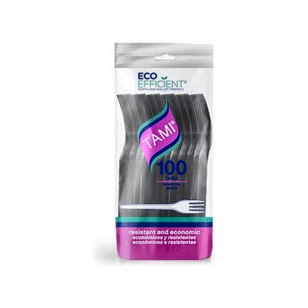 TENEDOR NEGRO TAMI D81110099 BOL X 100UND