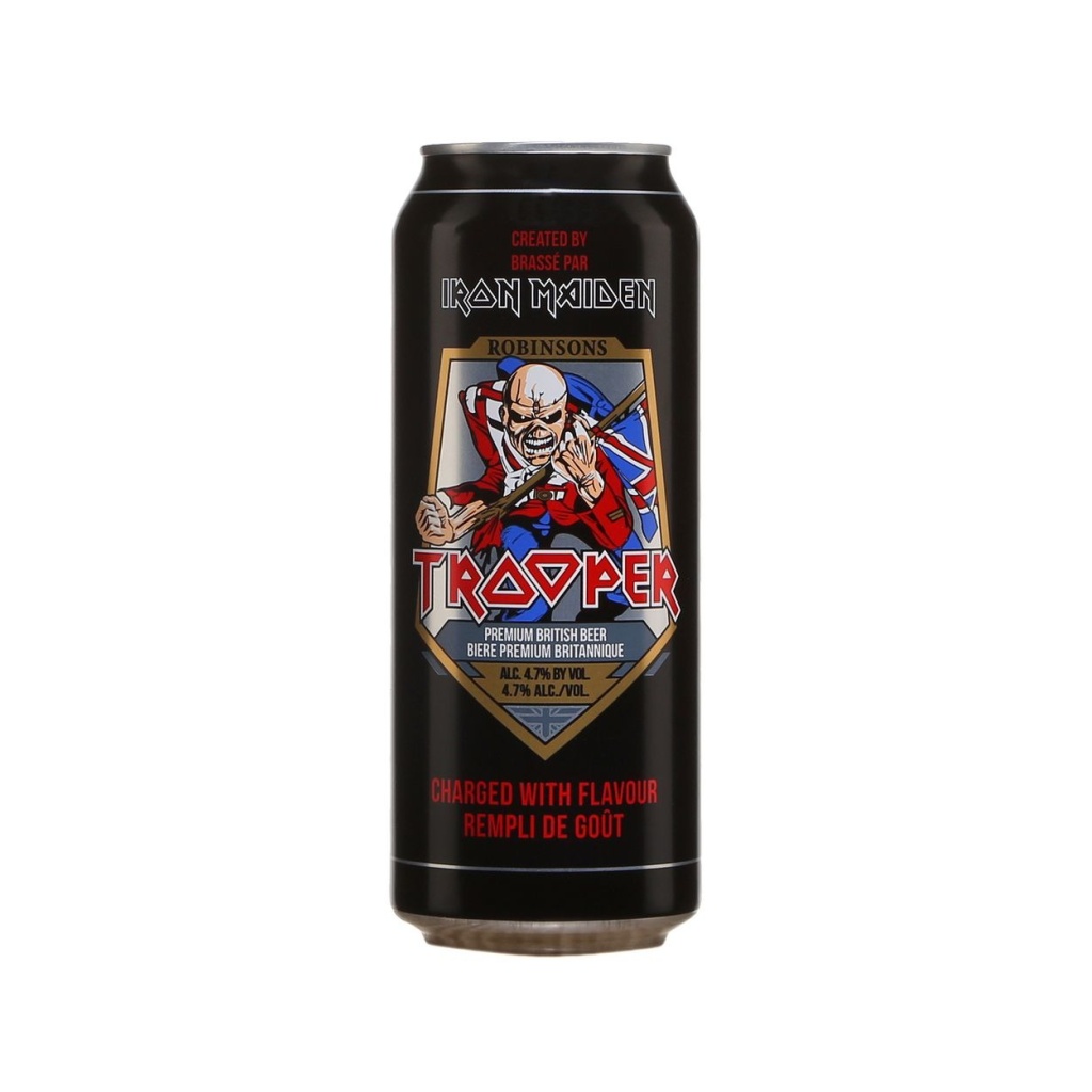 CERVEZA TROOPER IRON MAIDEN LATA x 500 cc UNIDAD