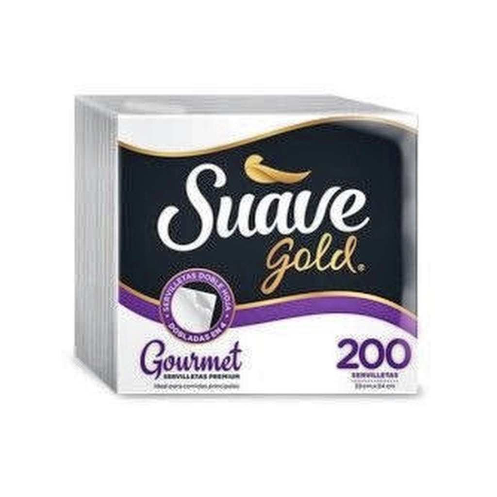 SERVILLETA SUAVE GOLD GOURMET DOBLE HOJA x 200 CJ  X 6 PAQ