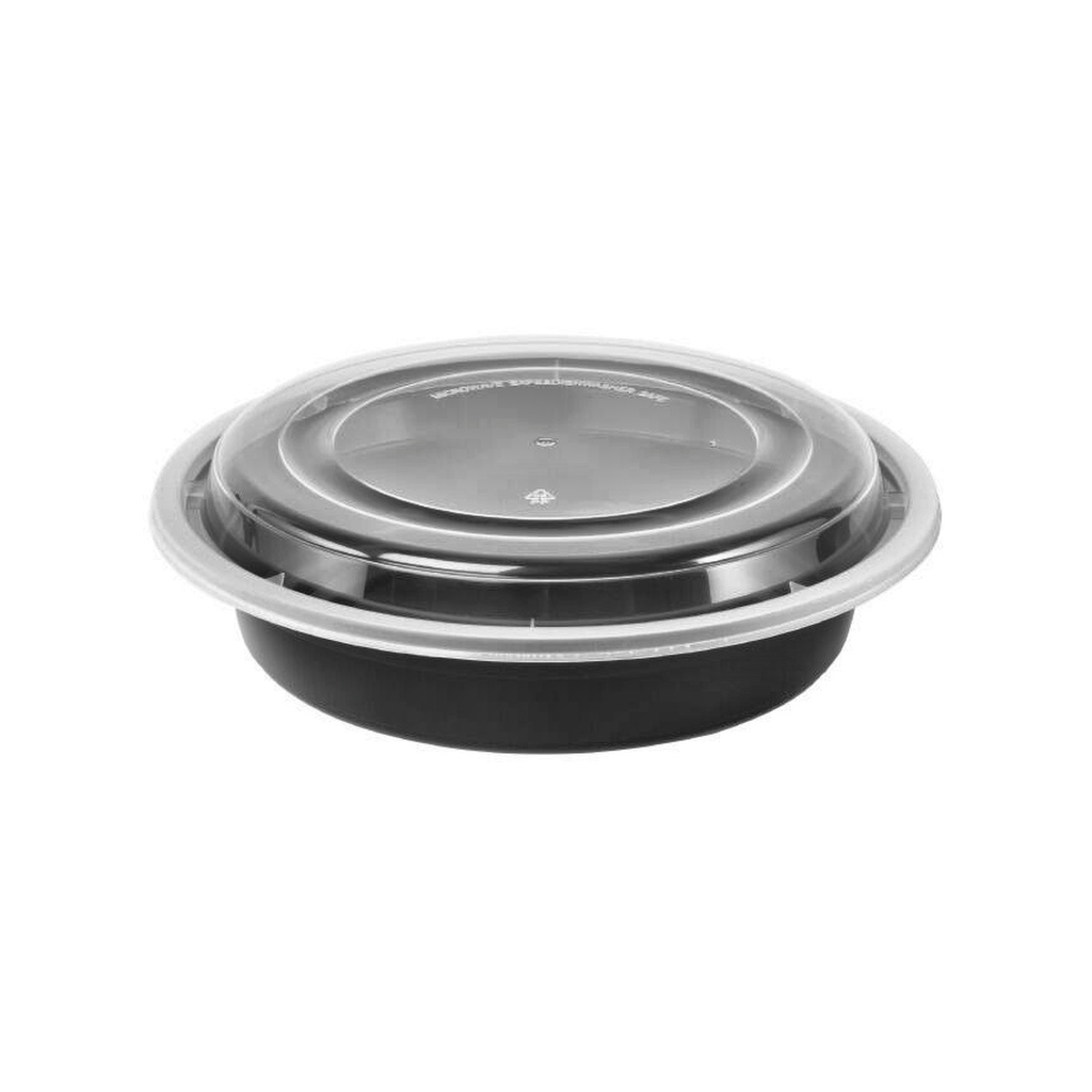 CONTENEDOR REUTILIZABLE CIRCULAR NEGRO CON TAPA 24oz DP47072499S CJ X 100UND