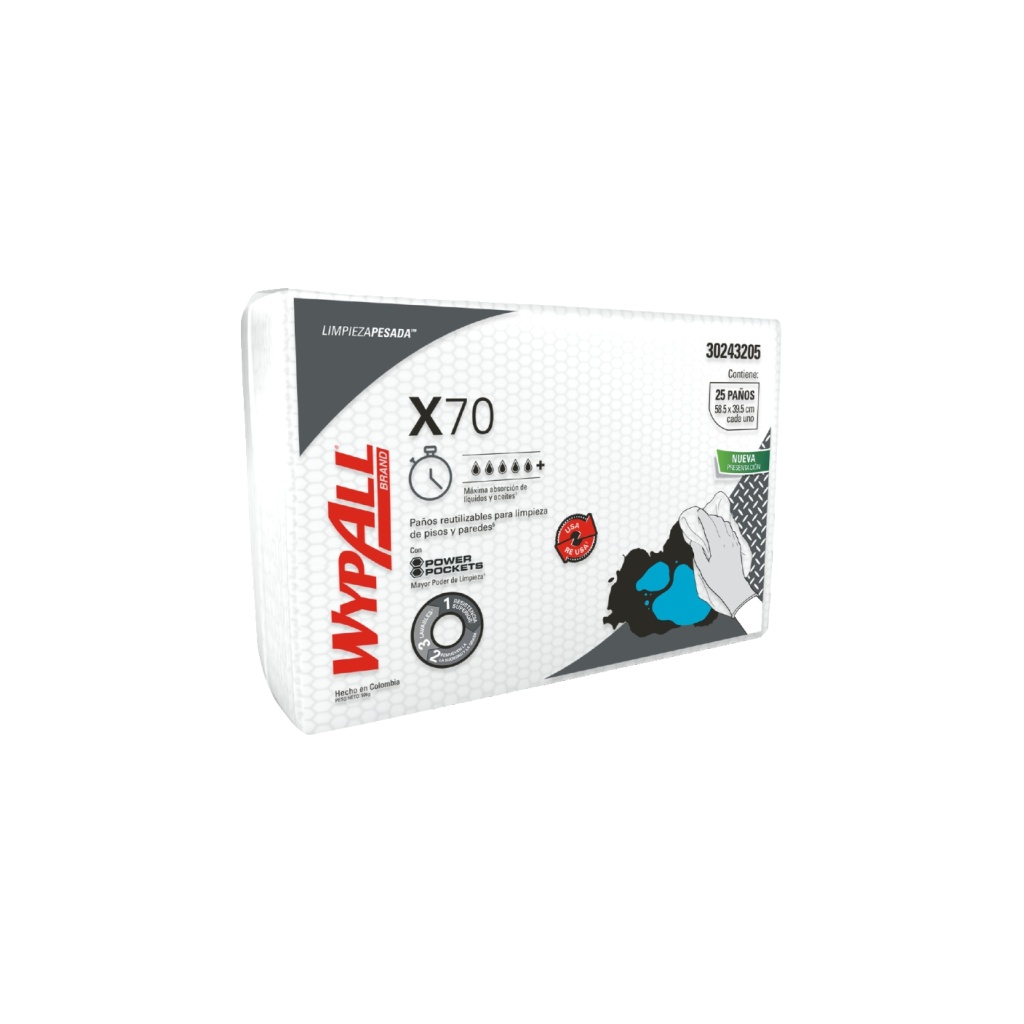 WYPALL X70 PLUS PRE DOBLADO CON POWER POCKETS 30243205 UNIDAD