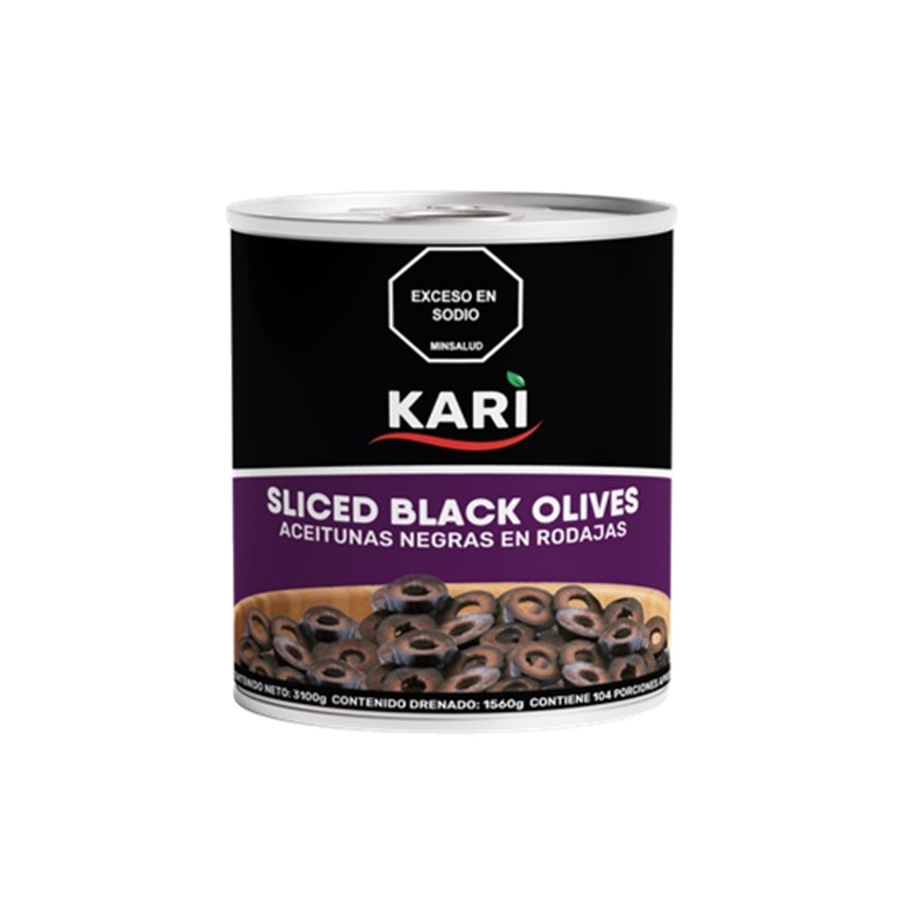 ACEITUNA NEGRA RODAJAS KARI LATA 3100 GR