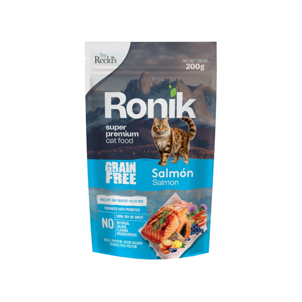 RONIK GRAIN FREE GATOS SABOR SALMON PTN63 BOL X 200 GR