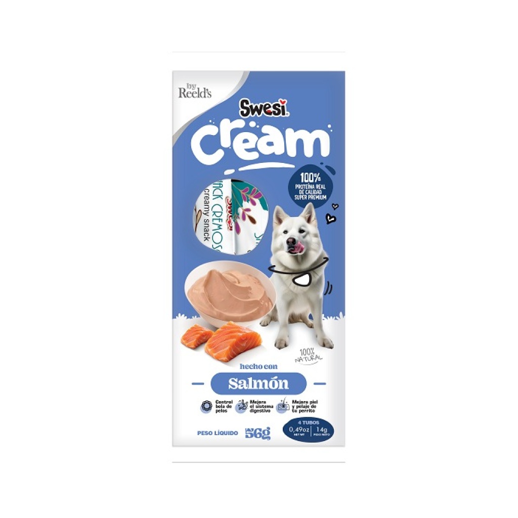 SWESI CREAM PERRO SABOR SALMON PTN134 DISP x 4 UNDS