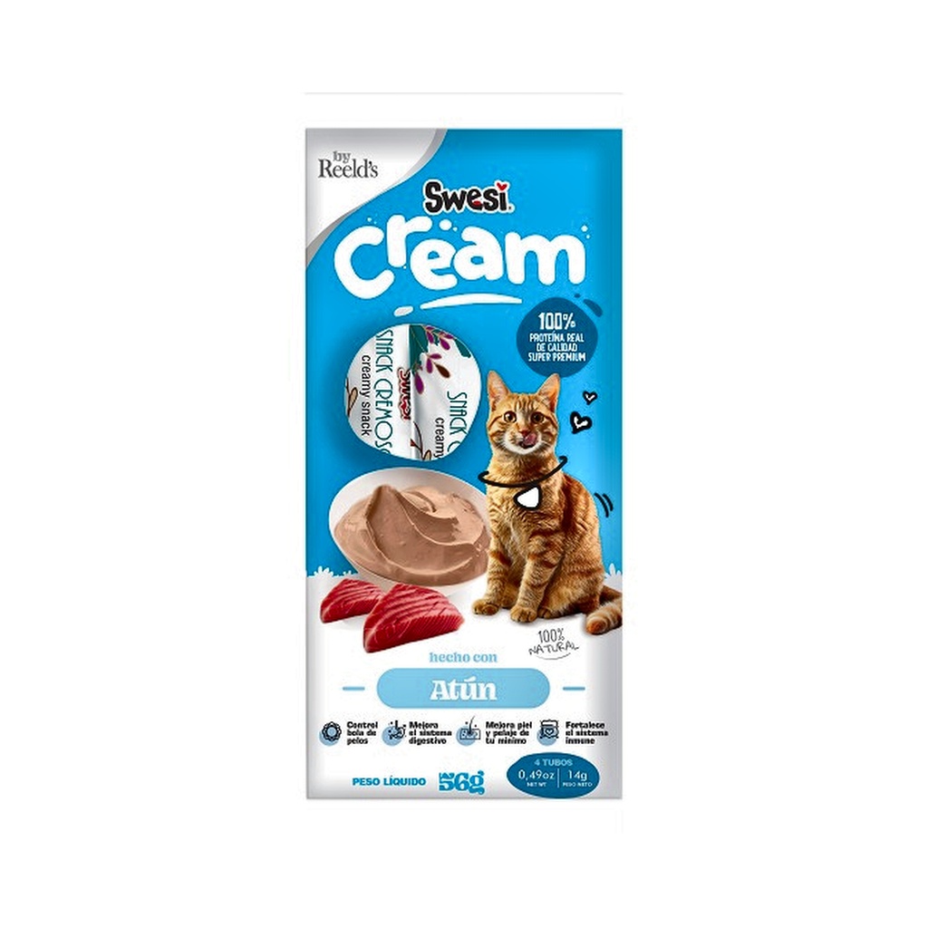 SWESI CREAM GATO SABOR ATUN PTN138 DISP x 4 UNDS