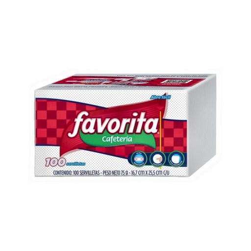SERVILLETA CAFETERIA FAVORITA x 100 CJ x 30 UND