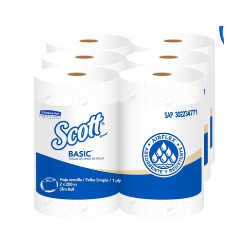 TOALLA DE MANOS SCOTT BASIC BLANCA 30224771/30245396 PC x 6 UND