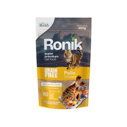 [2960003] RONIK GRAIN FREE GATOS SABOR POLLO PTN67  BOL X 200 GR